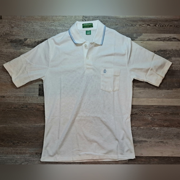 Men's Grand Slam By Munsing Wear White Short Sleeve Shirt Medium Made In USA - Picture 1 of 15